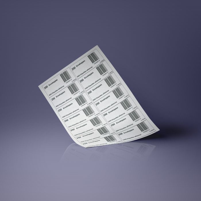 Etiquettes papier prédécoupées, en planche